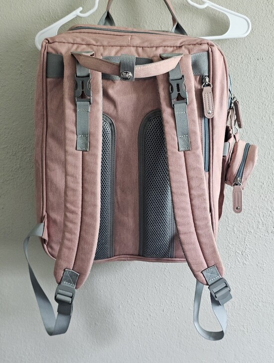 JOLLITO Quilted Baby Diaper Bag Backpack with Changing Station Pink main image 5